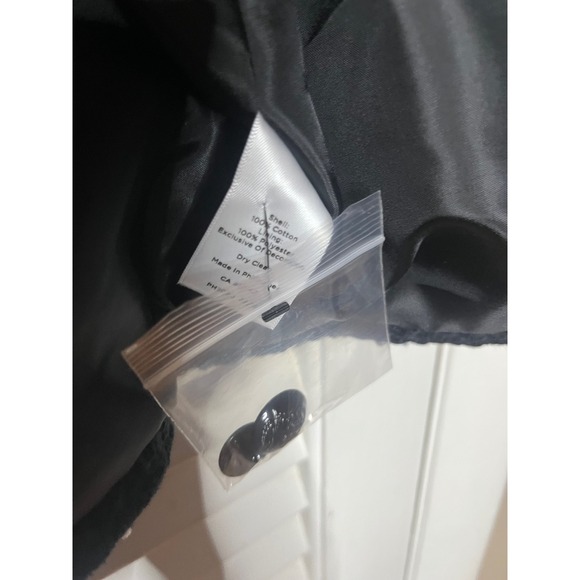 Talbots Womens Black Cotton Tweed Blazer Jacket White Braided Trim Size 16 NWOT - Picture 4 of 4